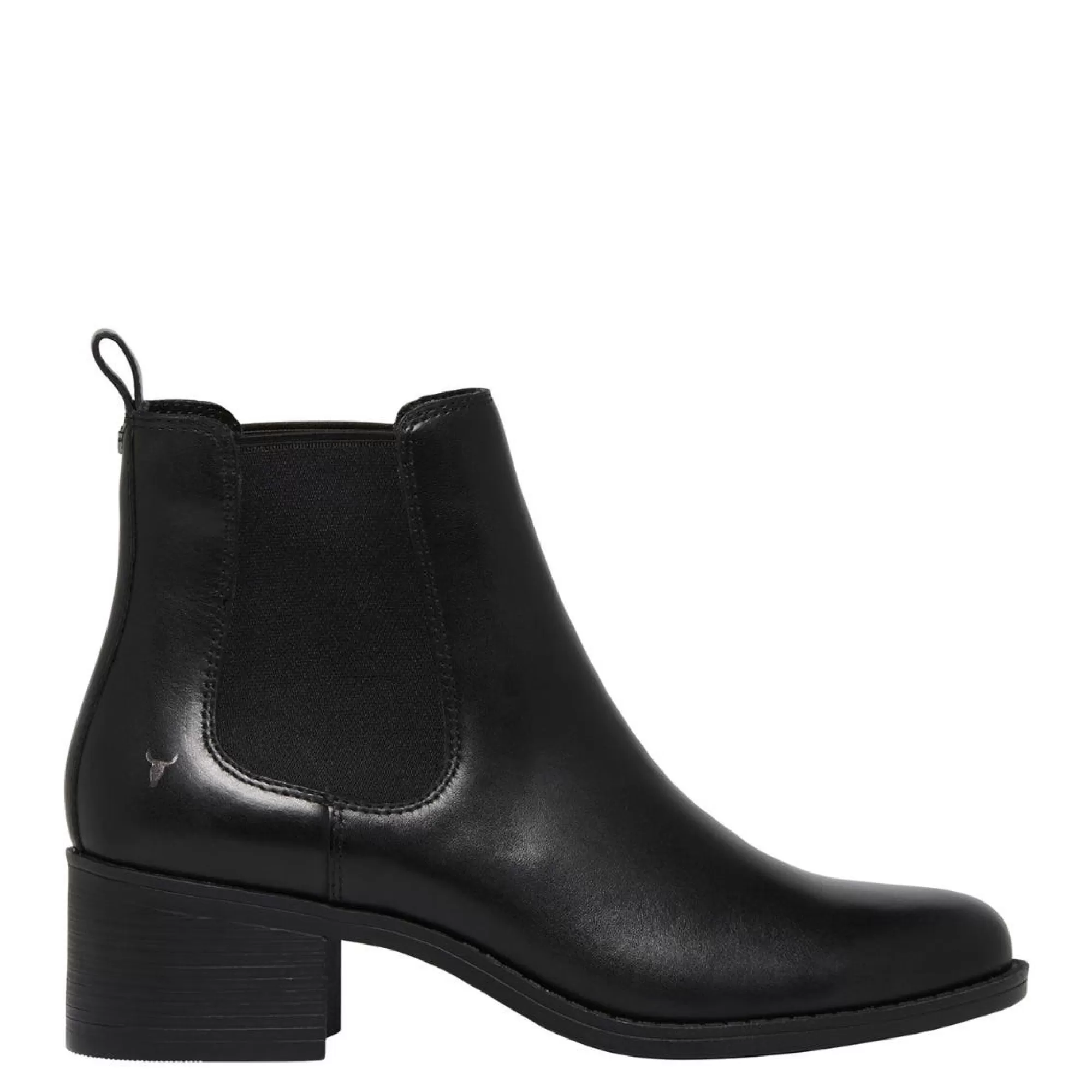 Windsor Smith Low Heel Boots*Beyond Black Leather Boot Blk Leather