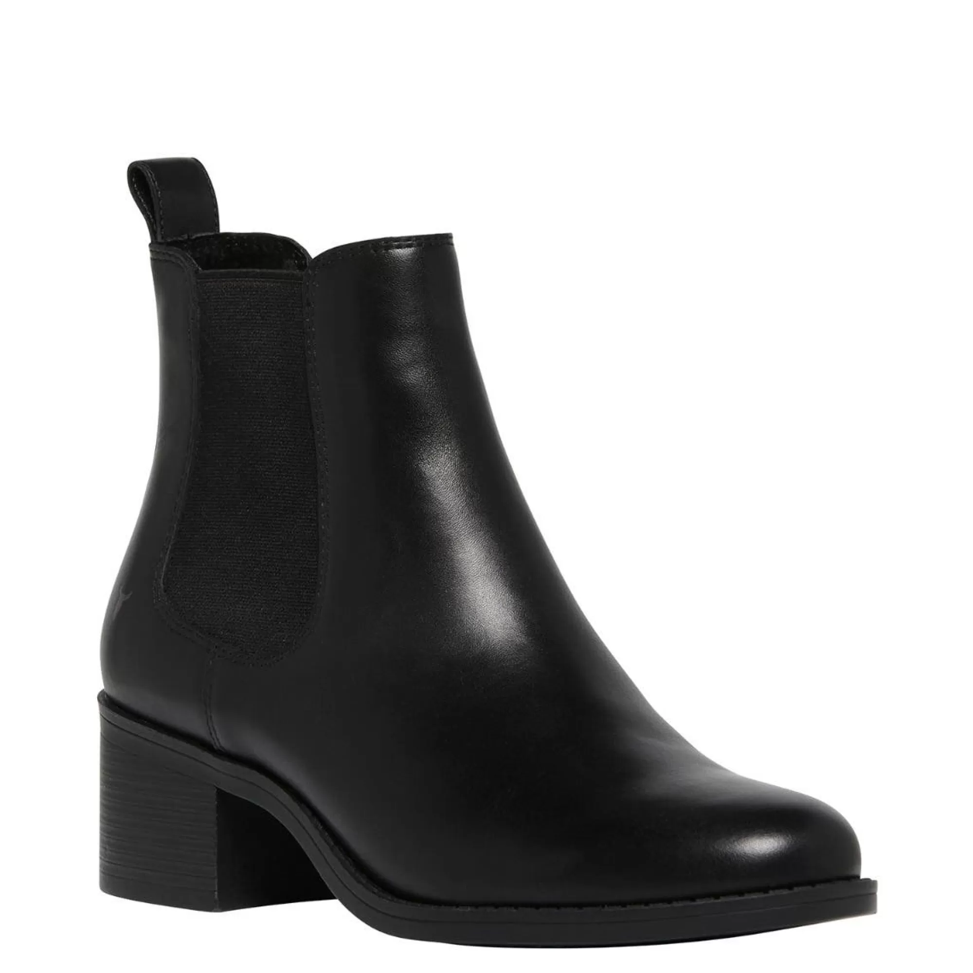 Windsor Smith Low Heel Boots*Beyond Black Leather Boot Blk Leather