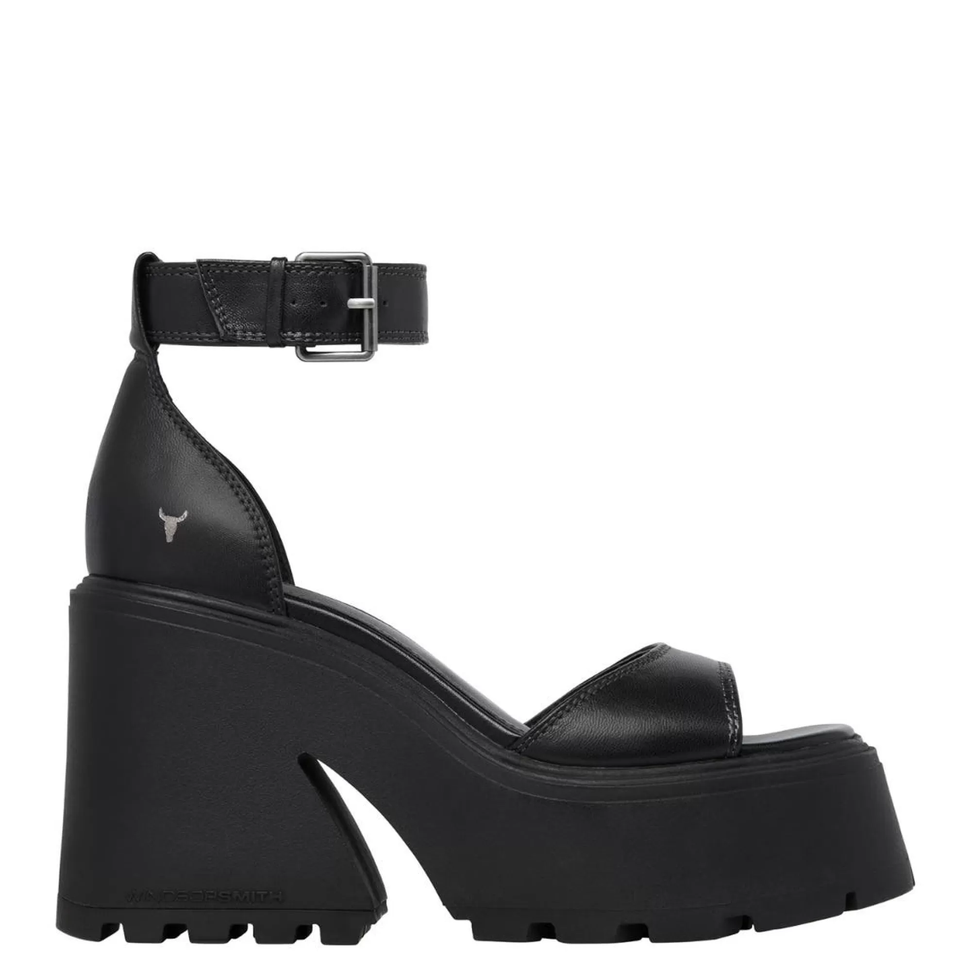 Windsor Smith Platform Heels*Flaws Black Leather Sandal Blk Leather