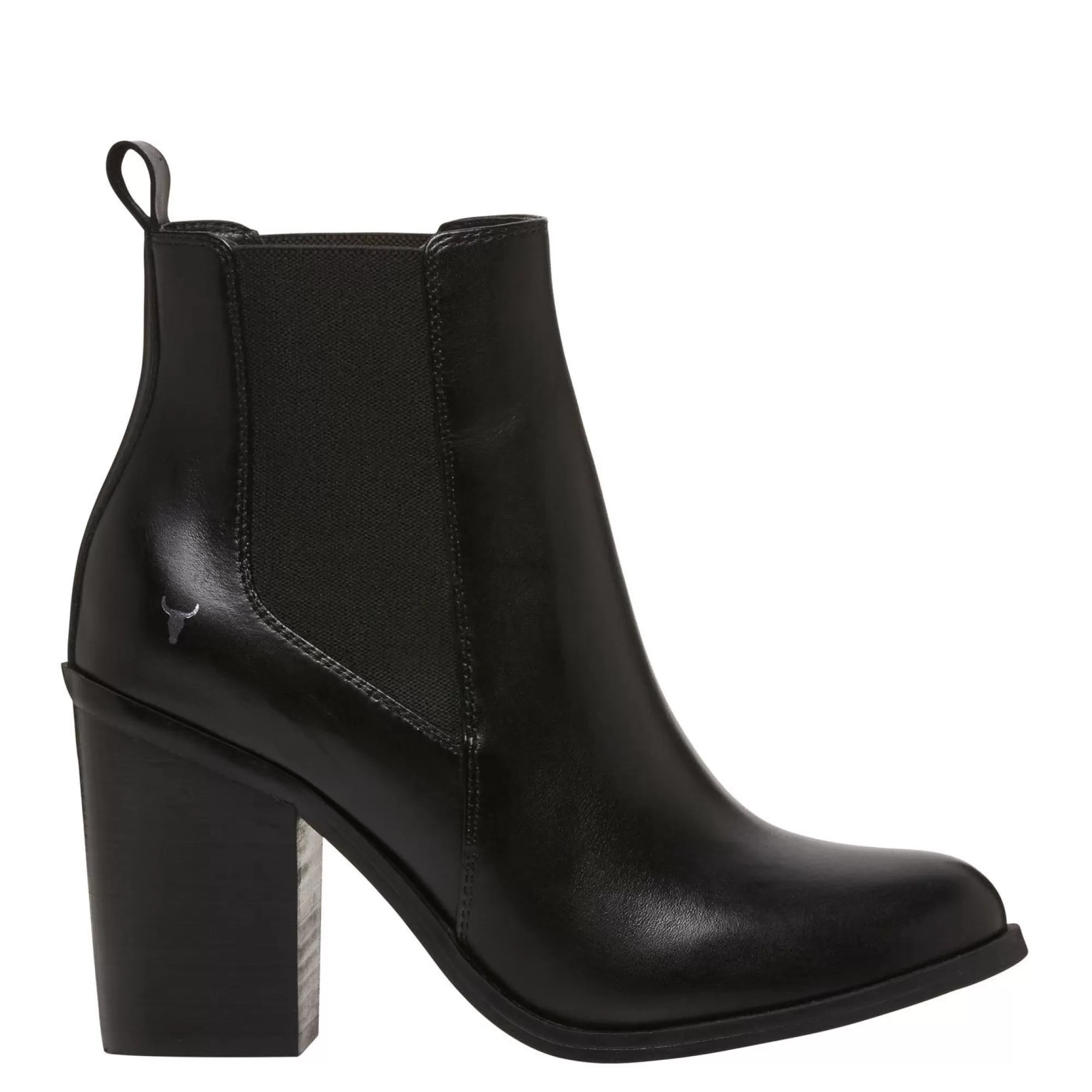 Windsor Smith Mid Heel Boots*Lille Black Leather Blk Leathe