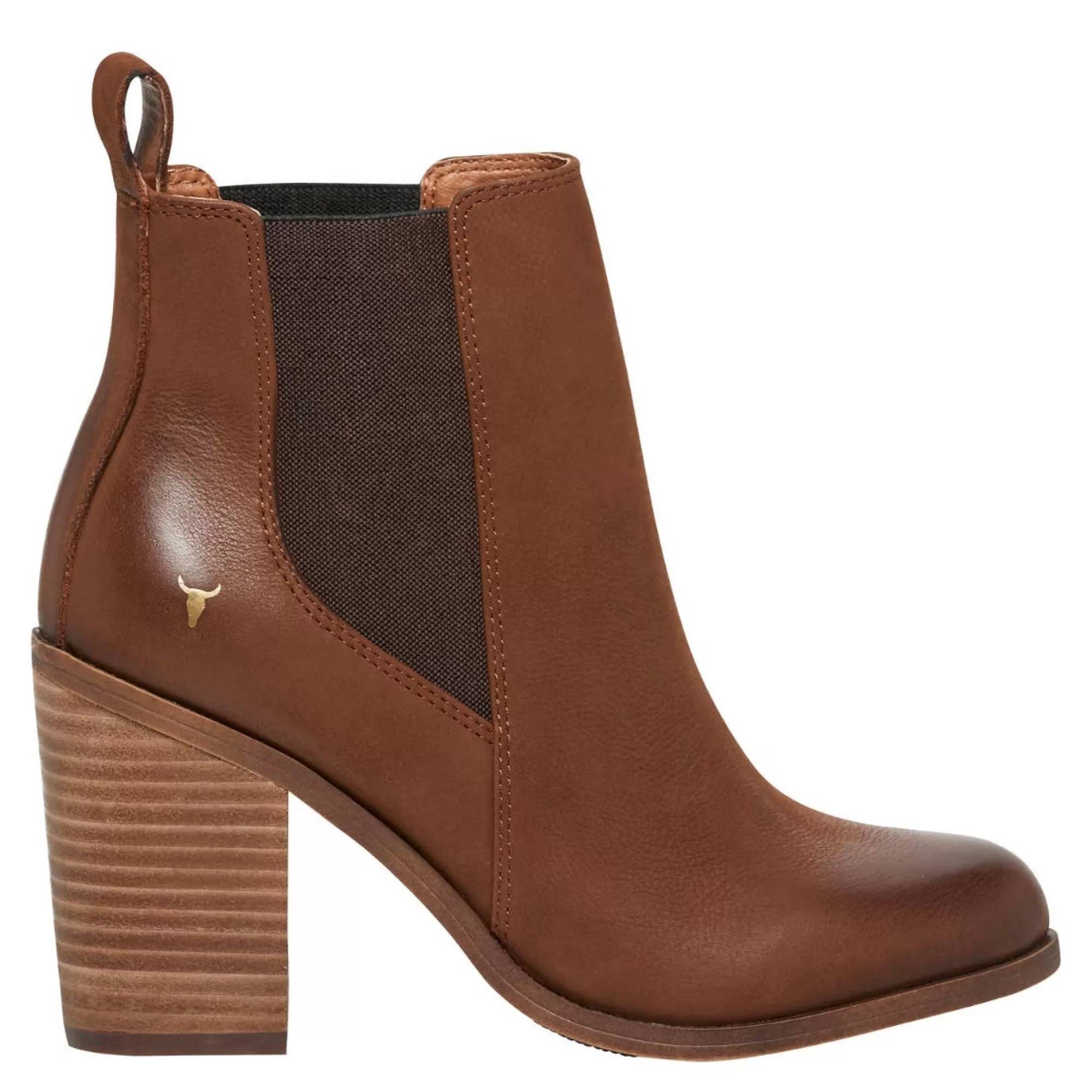 Windsor Smith Mid Heel Boots*Lille Tan Leather Blk Leathe