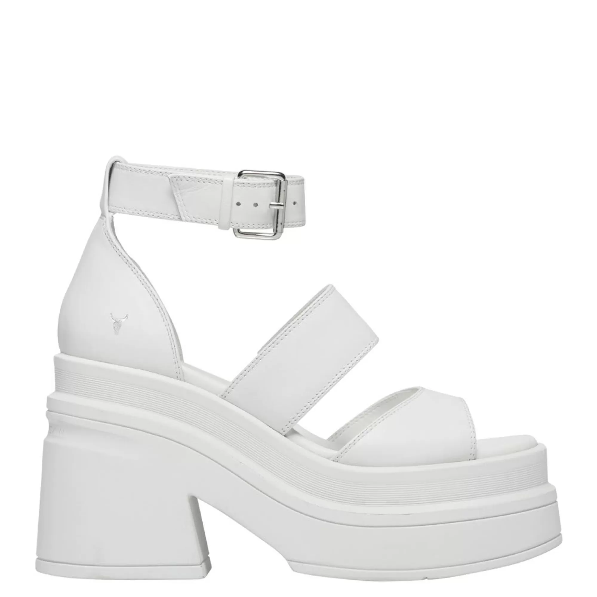 Windsor Smith Platform Heels*Match White Leather Sandal Blk Leather