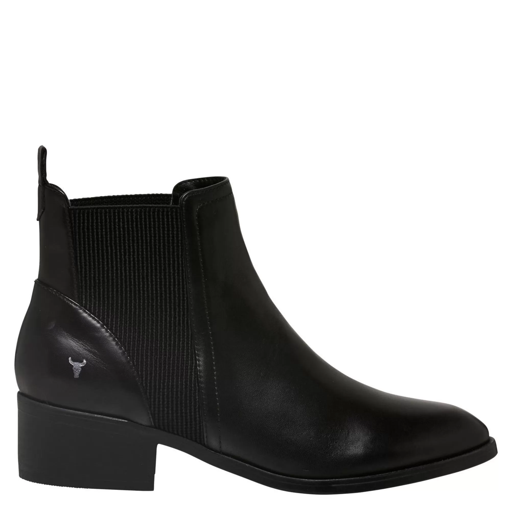 Windsor Smith Low Heel Boots*Raf Black Leather Blk Leathe