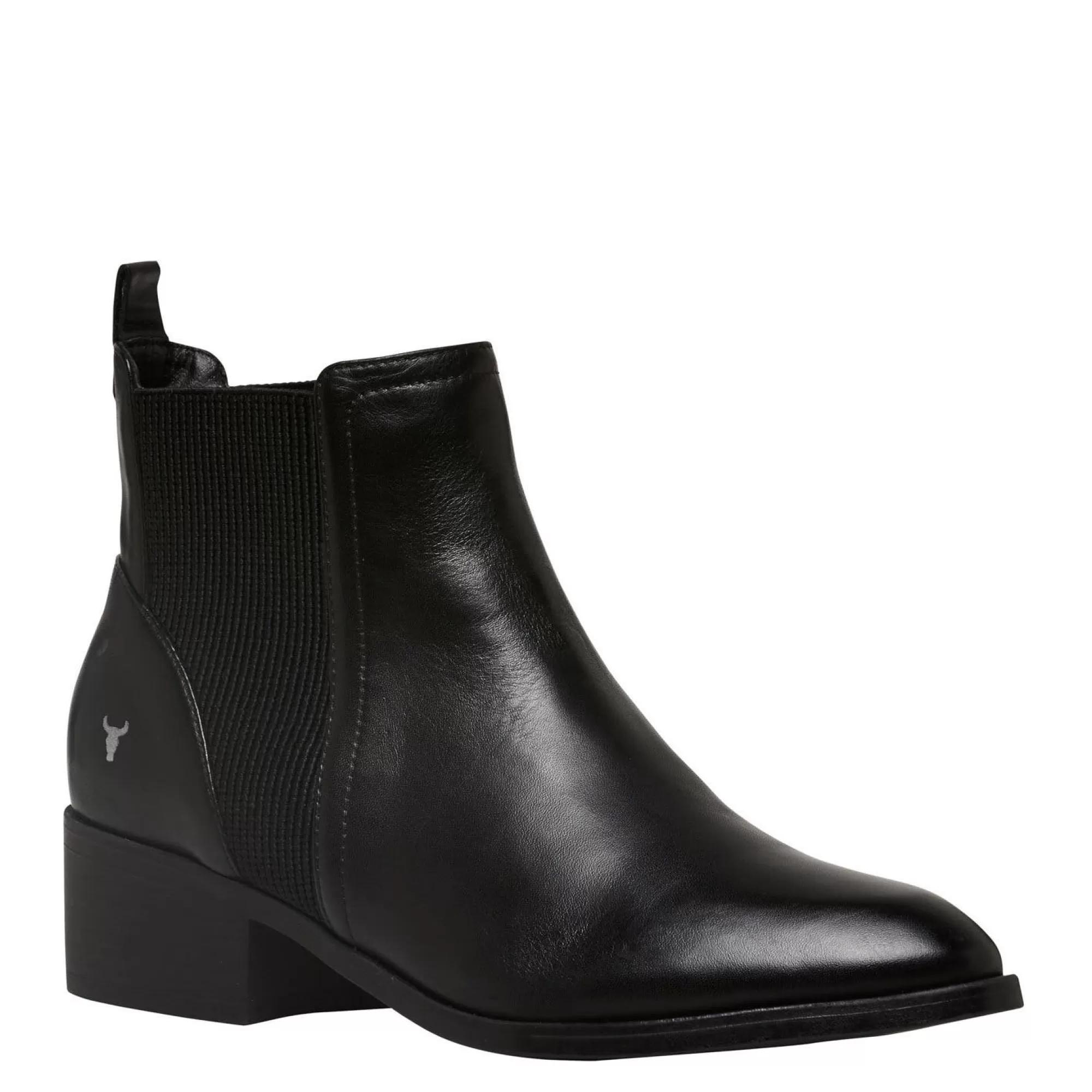 Windsor Smith Low Heel Boots*Raf Black Leather Blk Leathe