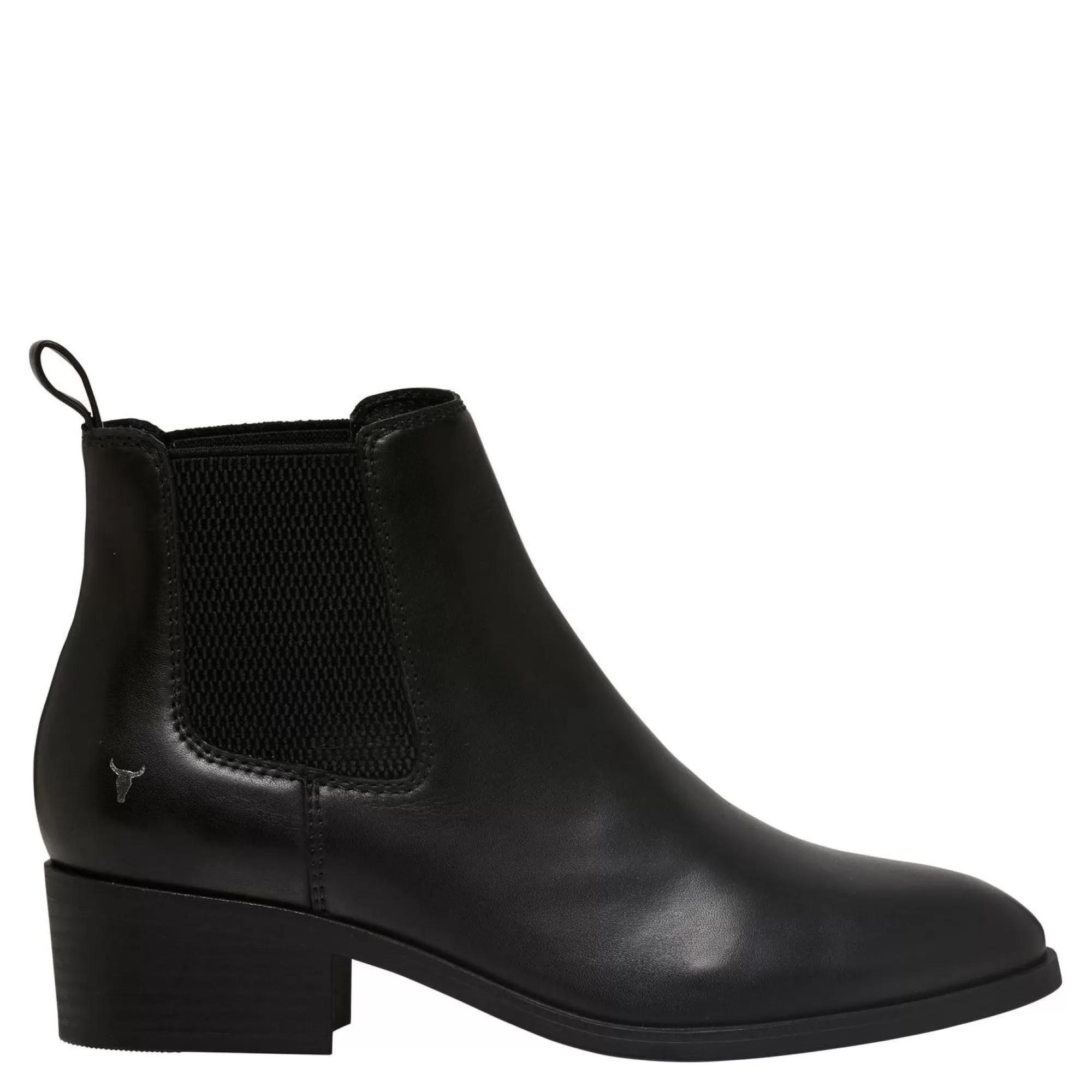 Windsor Smith Low Heel Boots*Ravee Black Leather Blk Leathe