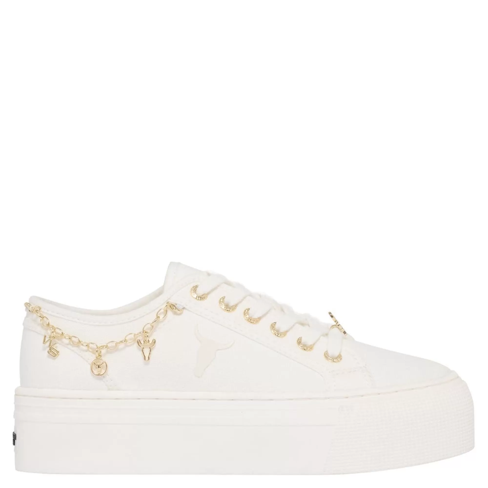 Windsor Smith Sneakers*Relate White Canvas Gold Sneaker