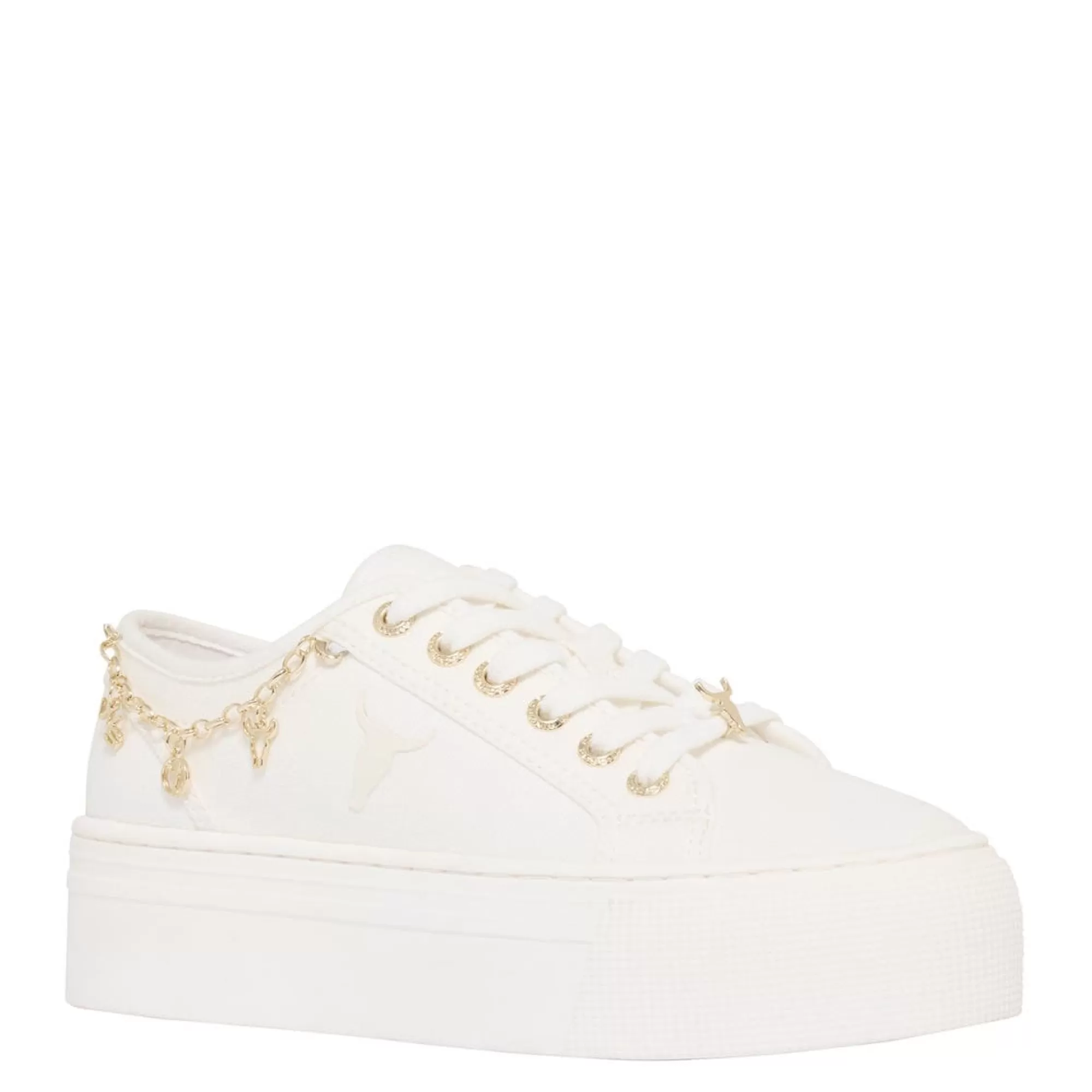 Windsor Smith Sneakers*Relate White Canvas Gold Sneaker