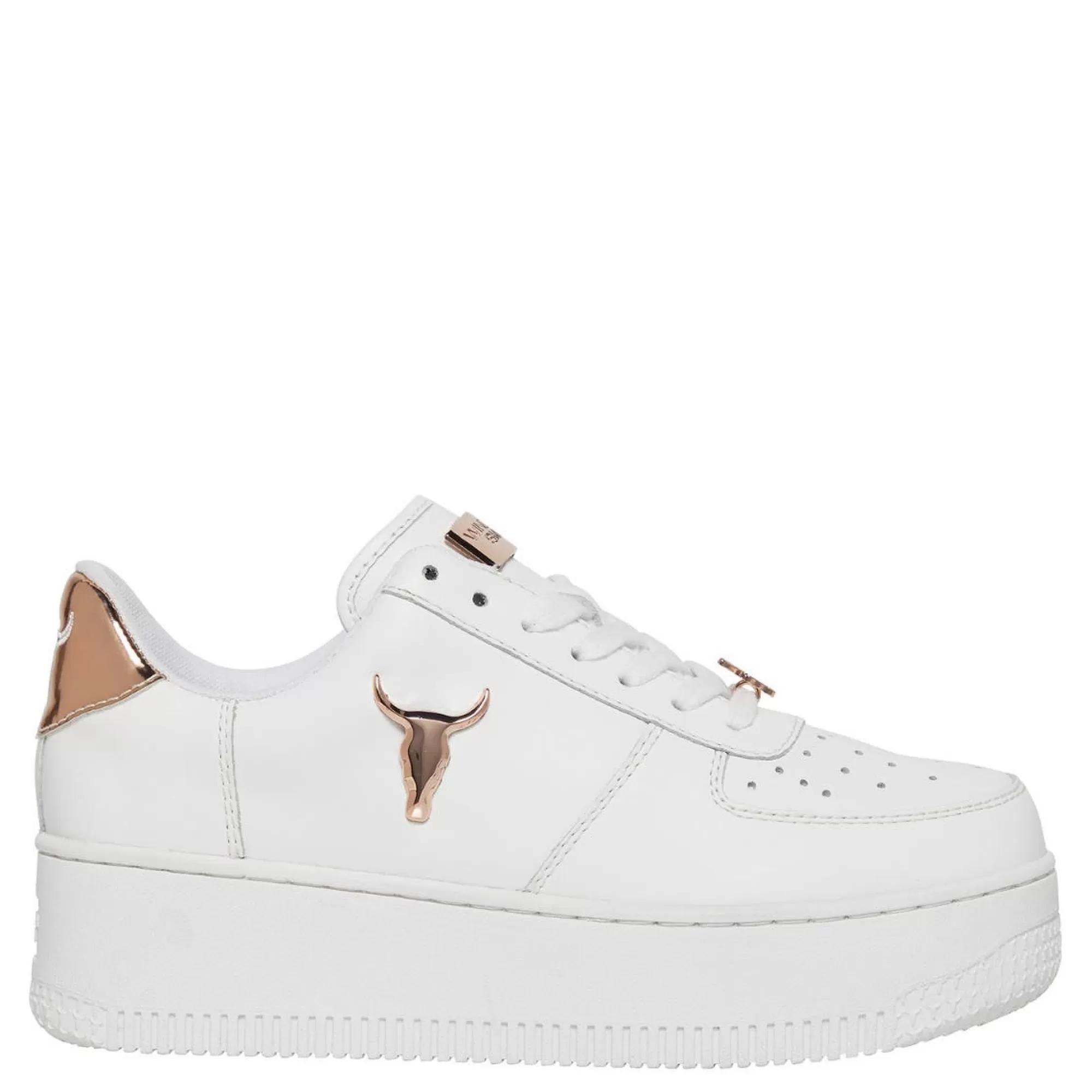 Windsor Smith Sneakers*Rich White Leather Rose Gold Metallic Sneaker