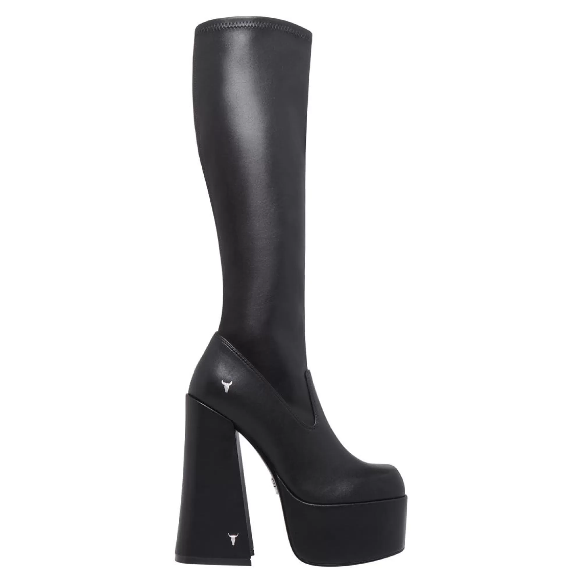 Windsor Smith High Heel Boots*Survival Black Stretch Pu