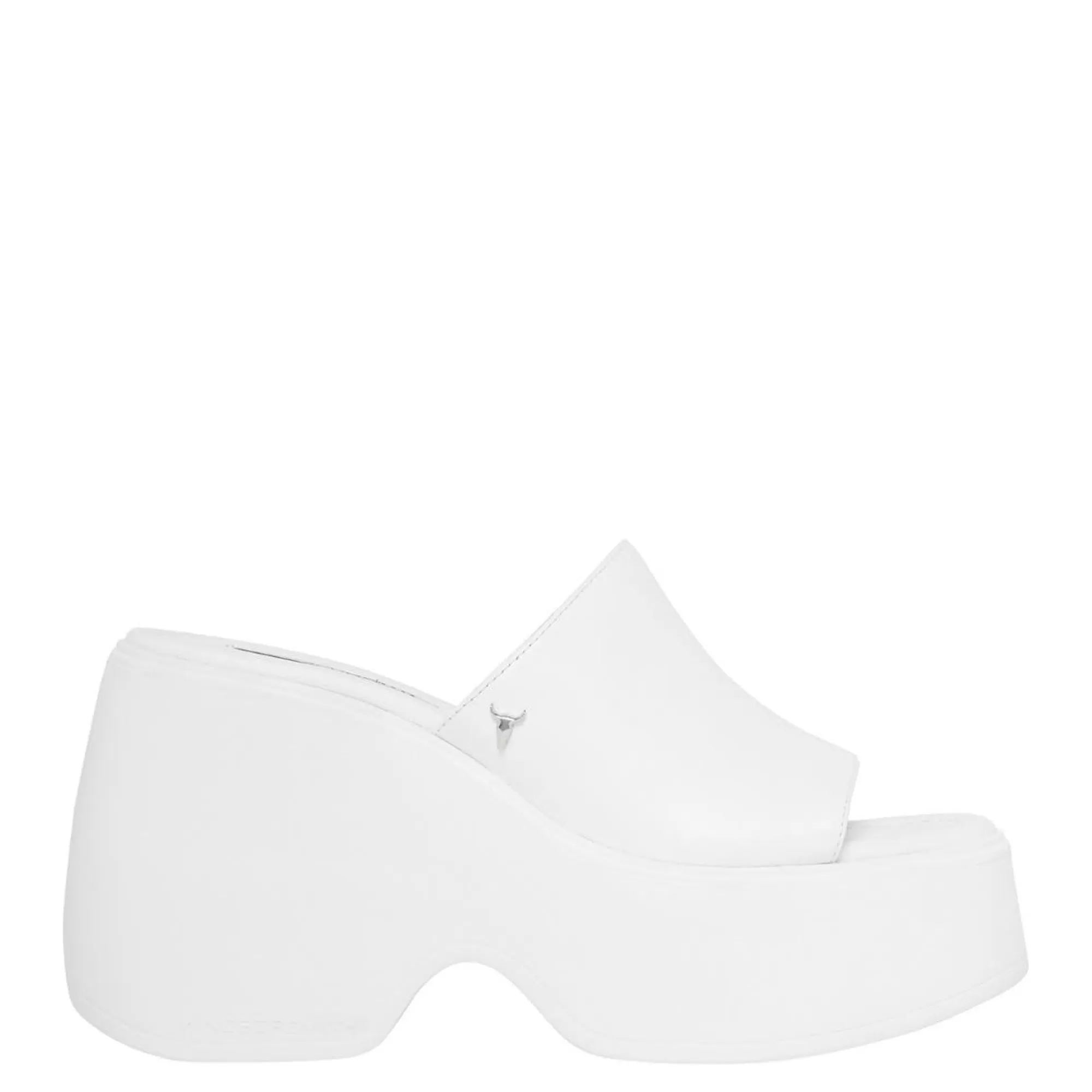 Windsor Smith Chunky Sandals*Sweetie White Leather Platform Sandals Blk Leather