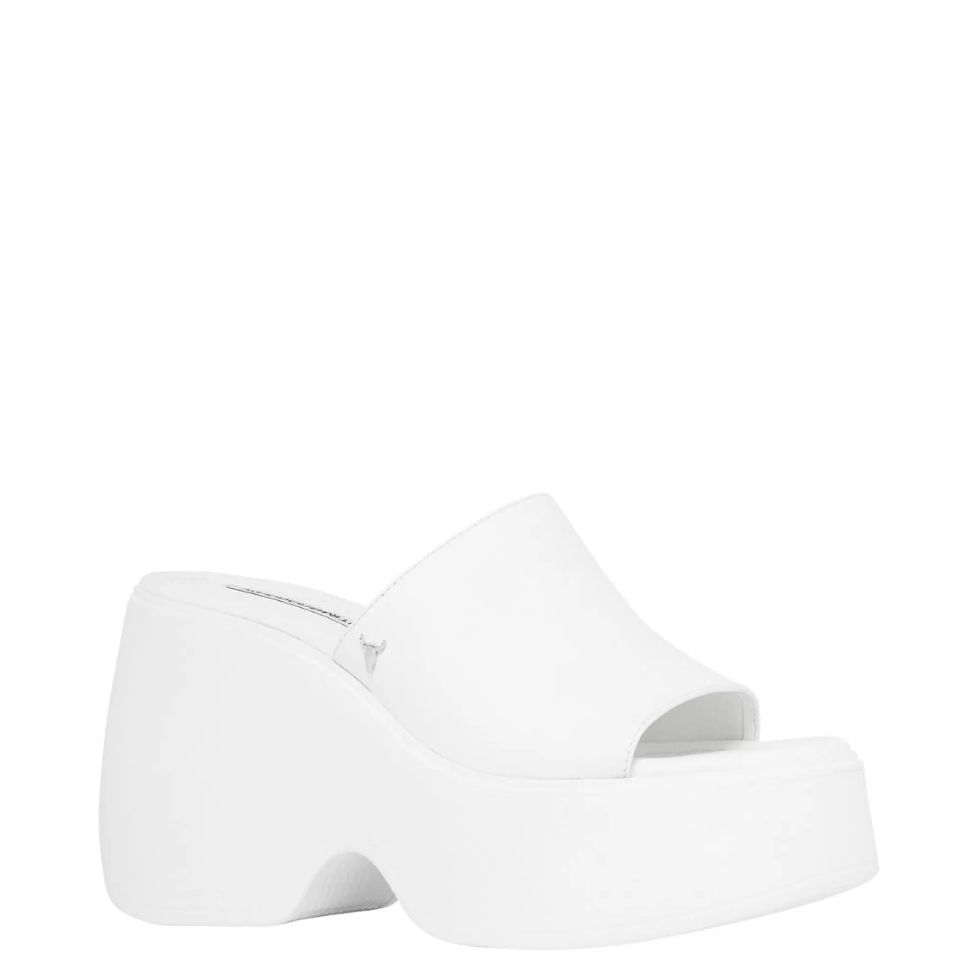 Windsor Smith Chunky Sandals*Sweetie White Leather Platform Sandals Blk Leather