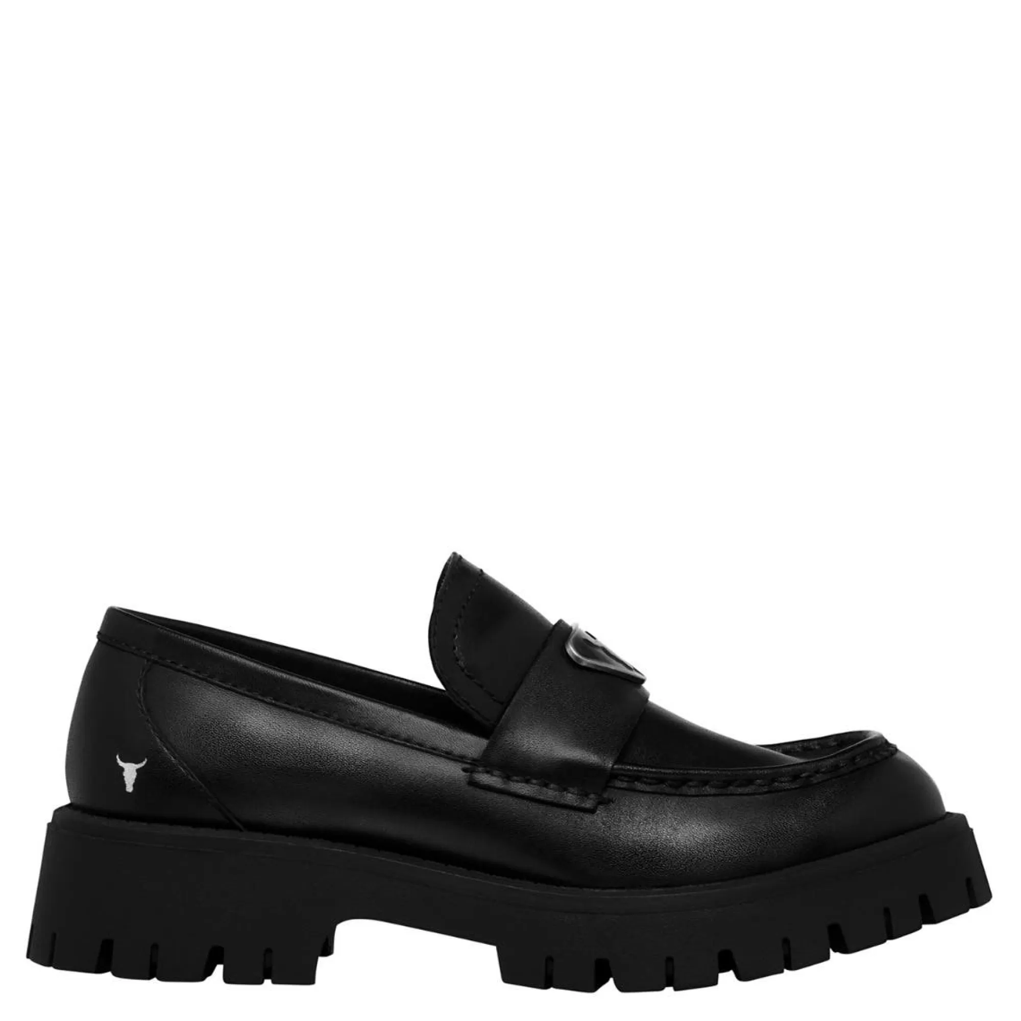 Windsor Smith Flats*Throne Black Leather Shoe Blk Leather