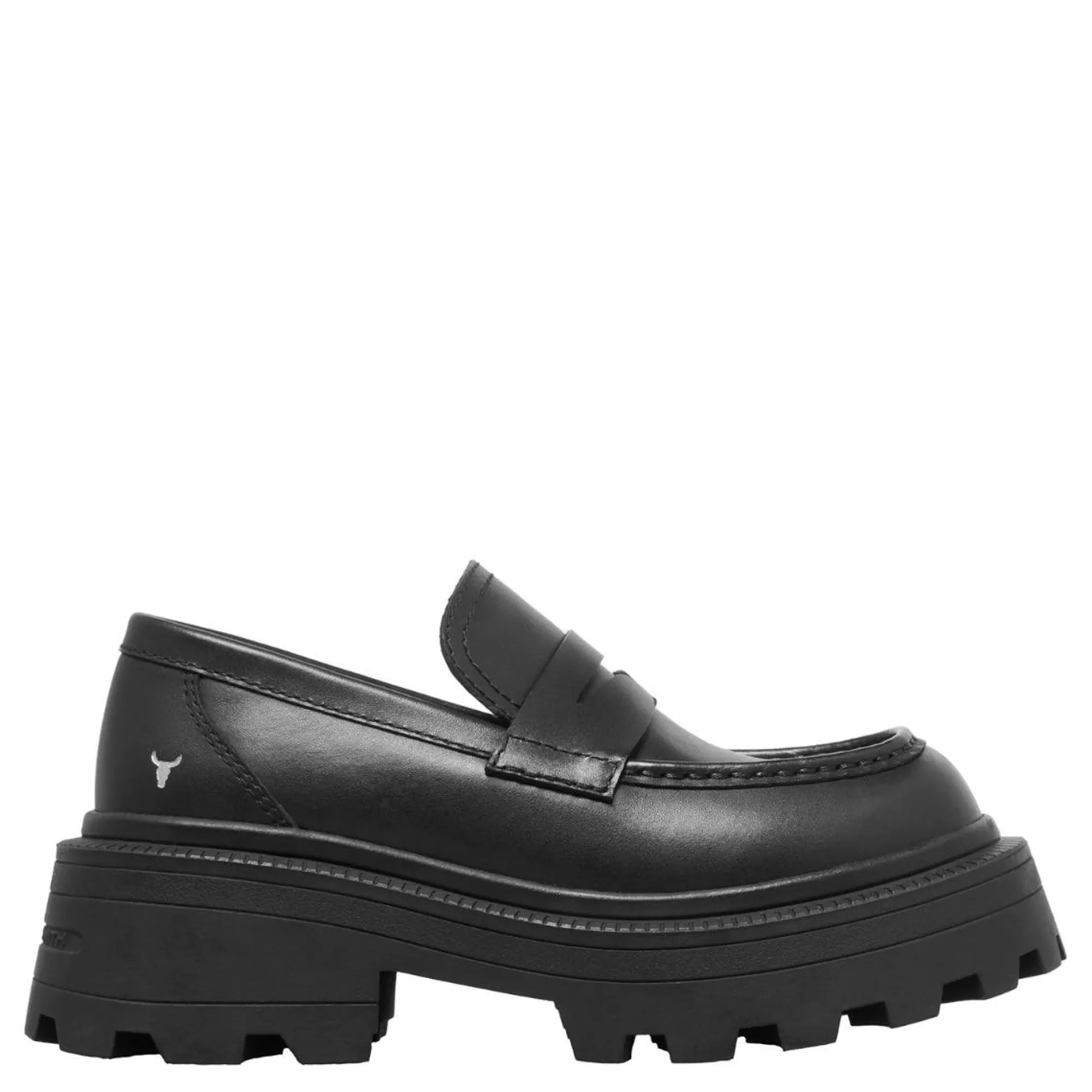 Windsor Smith Flats*True Black Leather Blk Leather