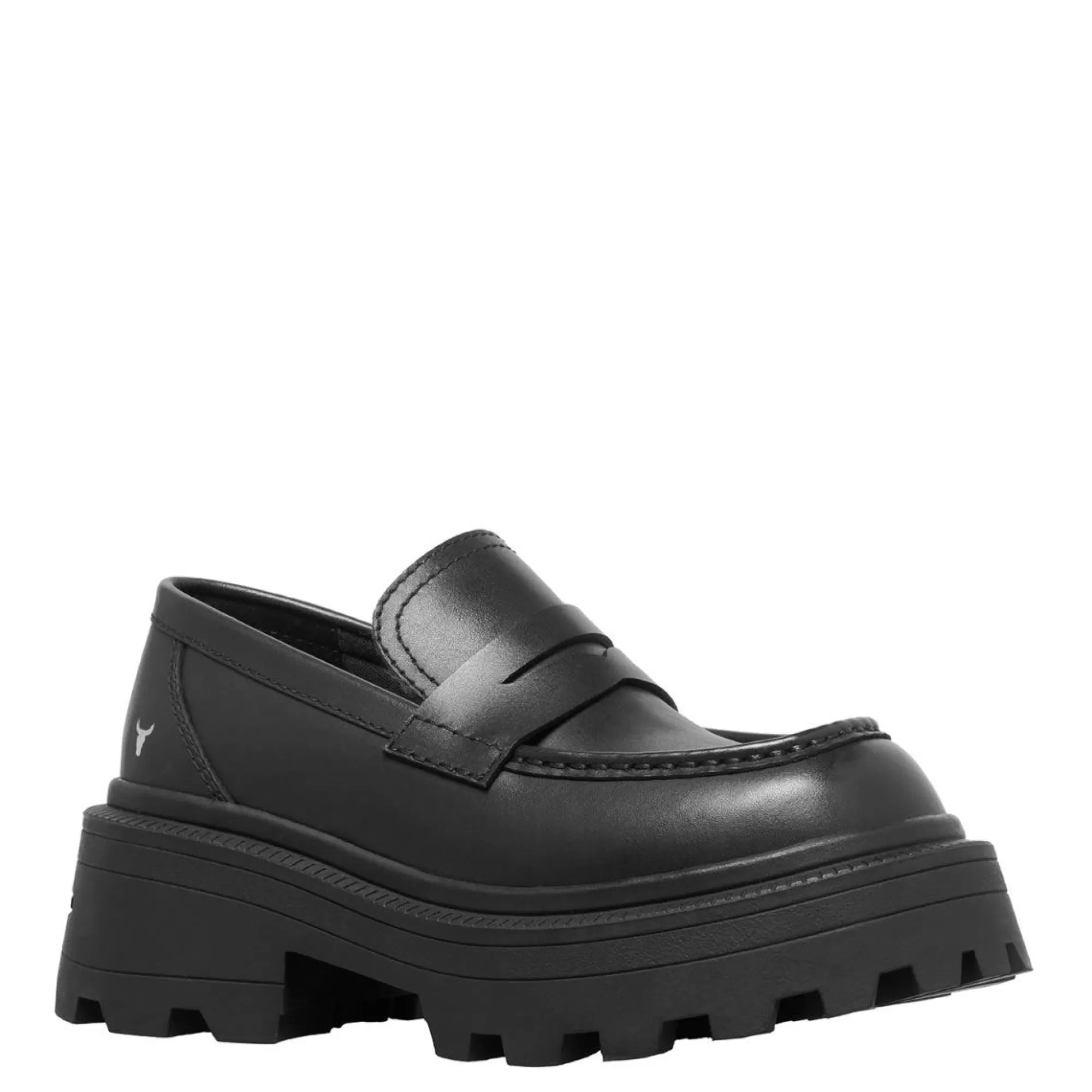 Windsor Smith Flats*True Black Leather Blk Leather